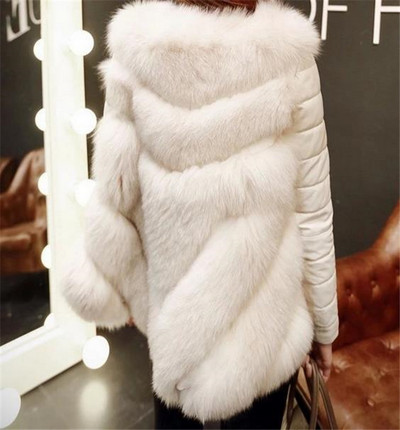 Női tollkabát textil ujjakkal