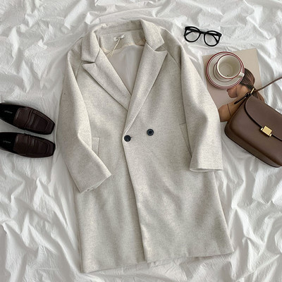 Νέο μοντέλο γυναικείο μάλλινο παλτό με τσέπες
