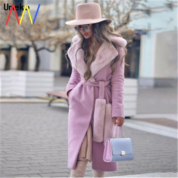 Κομψό γυναικείο παλτό με γούνινο γιακά