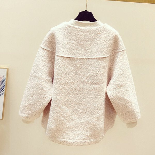 Női rövid őszi kabát cipzárral és zsebbel