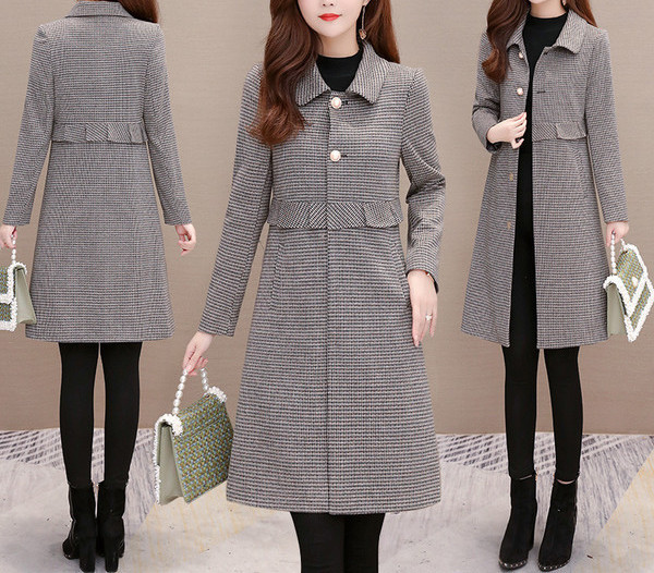 Női téli kabát ovális nyakkivágású modellel