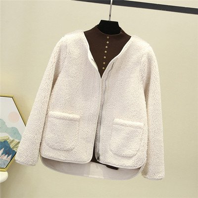 Női alkalmi kabát cipzárral és zsebbel