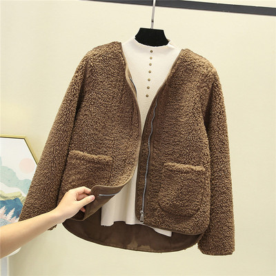 Női alkalmi kabát cipzárral és zsebbel