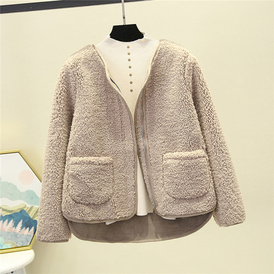 Női alkalmi kabát cipzárral és zsebbel