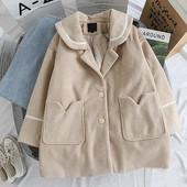 Női alkalmi gyapjúkabát zsebekkel