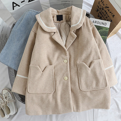 Női alkalmi gyapjúkabát zsebekkel