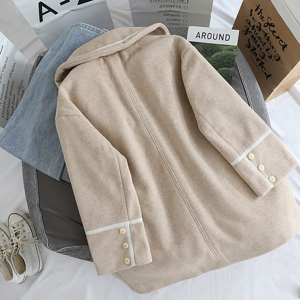 Női alkalmi gyapjúkabát zsebekkel