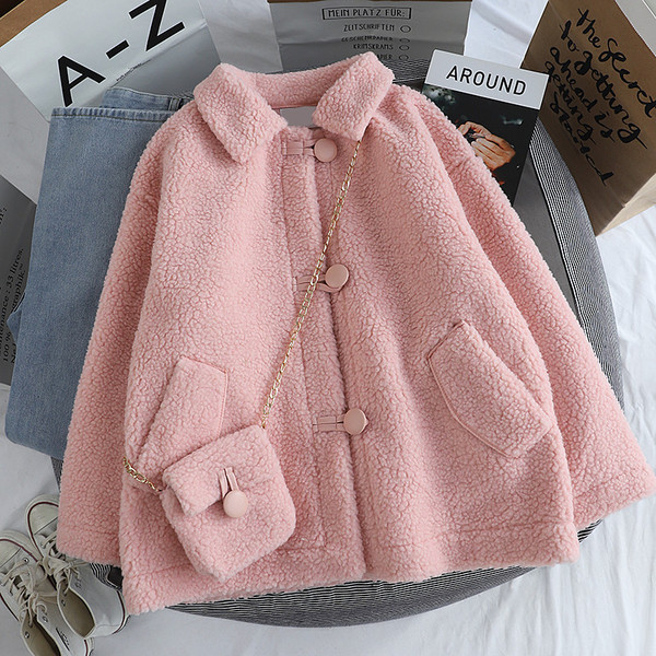 Bolyhos női rövidkabát két színben