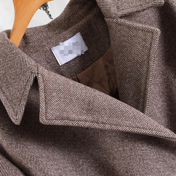 Стилно дамско палто дълъг модел с колан