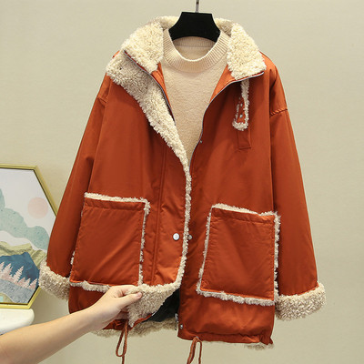 Дълго дамско зимно палто с джоб и копчета 