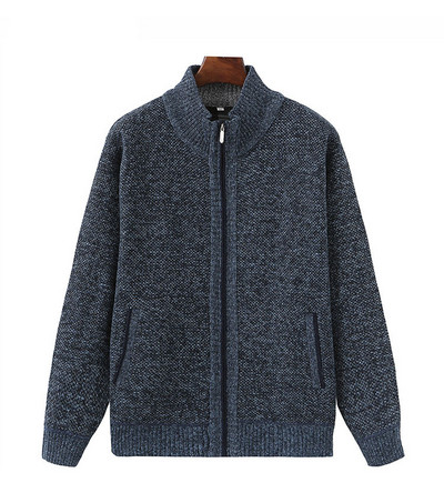 Férfi gyapjúmellény cipzárral és magas gallérral