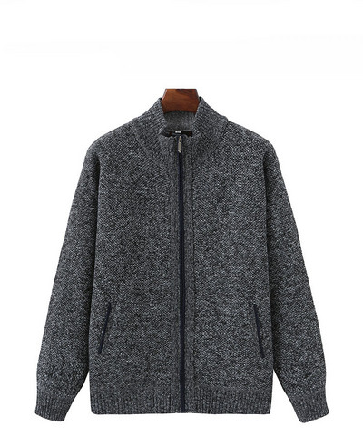 Férfi gyapjúmellény cipzárral és magas gallérral