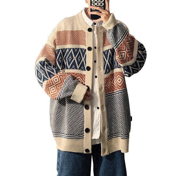 Férfi kardigán széles modell gombokkal