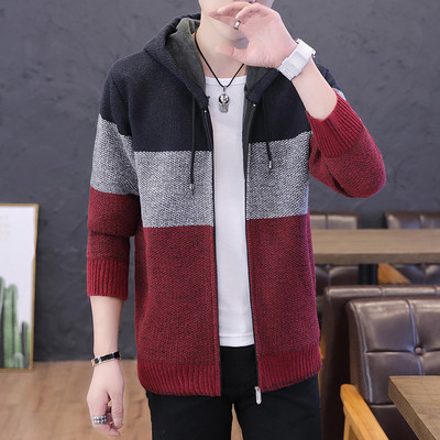 Modern férfi mellény cipzárral és kapucnival