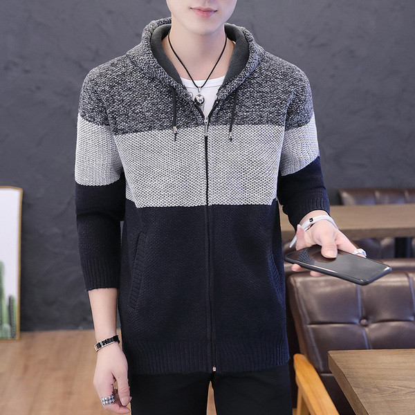 Modern férfi mellény cipzárral és kapucnival