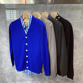 Ανδρική καθημερινή ζακέτα με κουμπιά και λαιμόκοψη