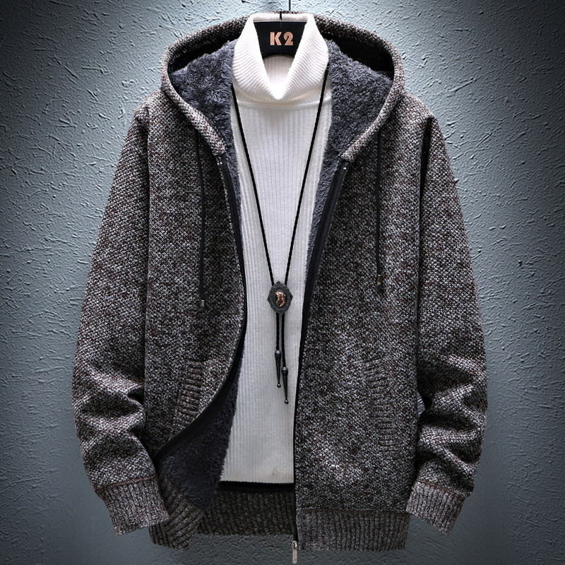 Férfi téli mellény puha béléssel és kapucnival