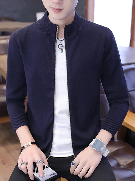 Jelenlegi férfi mellény cipzárral és magas gallérral