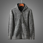 Ανδρική ζακέτα νέου μοντέλο με κουκούλα και ζεστή επένδυση