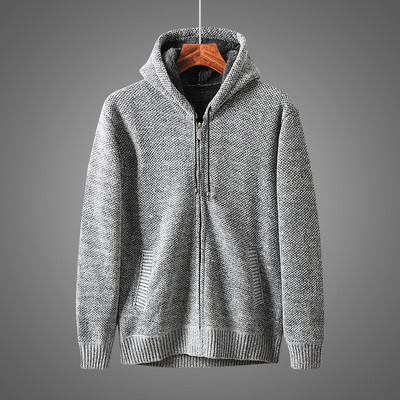 Ανδρική ζακέτα νέου μοντέλο με κουκούλα και ζεστή επένδυση