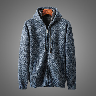 Ανδρική ζακέτα νέου μοντέλο με κουκούλα και ζεστή επένδυση