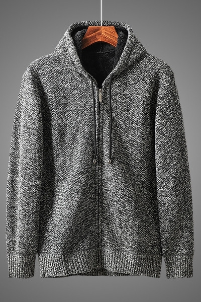 Ανδρική ζακέτα νέου μοντέλο με κουκούλα και ζεστή επένδυση