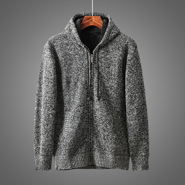 Ανδρική ζακέτα νέου μοντέλο με κουκούλα και ζεστή επένδυση