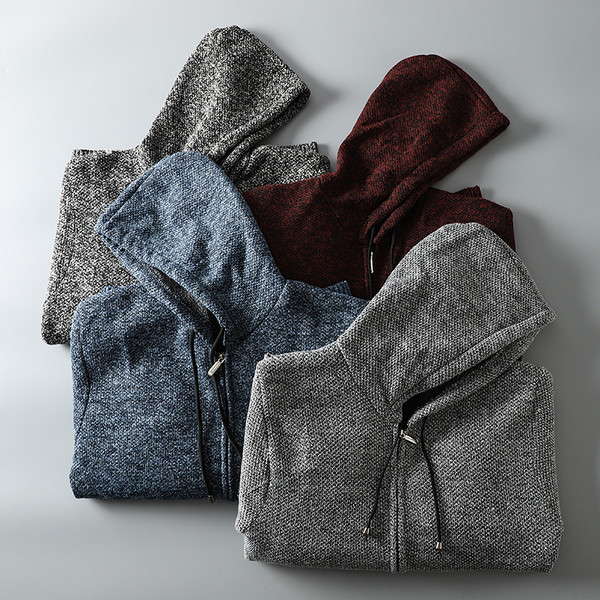 Ανδρική ζακέτα νέου μοντέλο με κουκούλα και ζεστή επένδυση