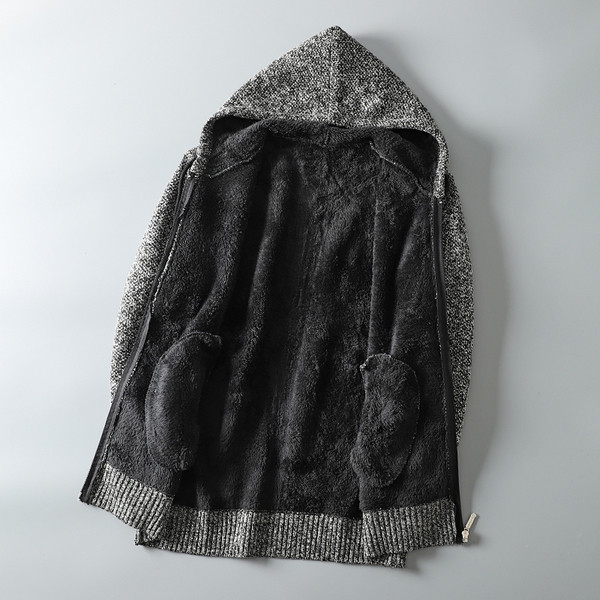 Ανδρική ζακέτα νέου μοντέλο με κουκούλα και ζεστή επένδυση