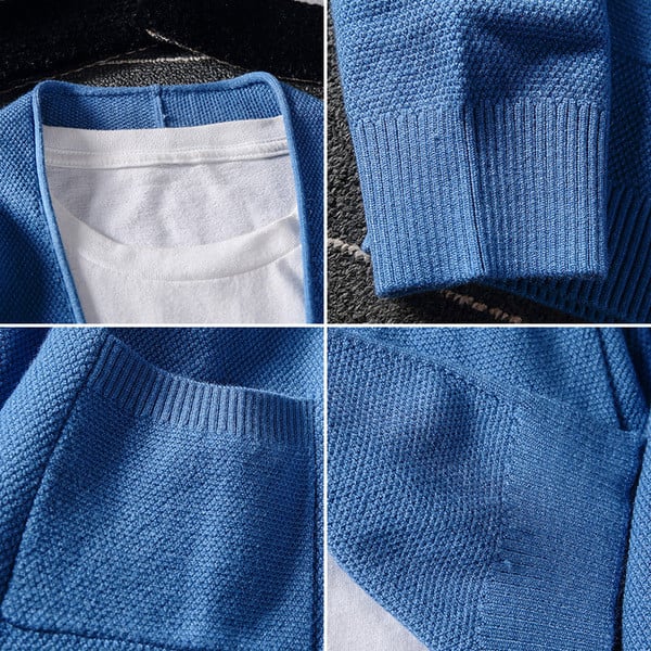 Νέο  μοντέλο πλεκτή ανδρική ζακέτα με τσέπες