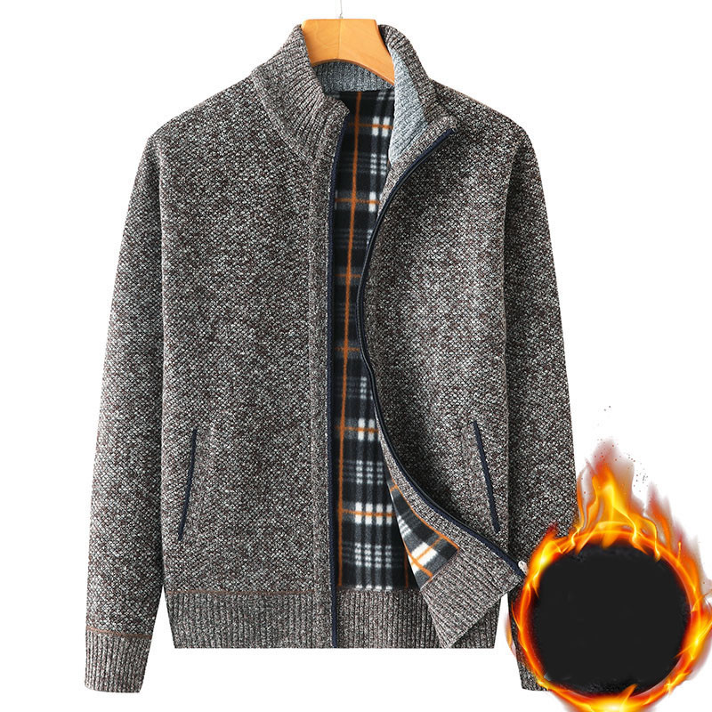 Férfi gyapjúmellény cipzárral és alacsony gallérral - többféle modell