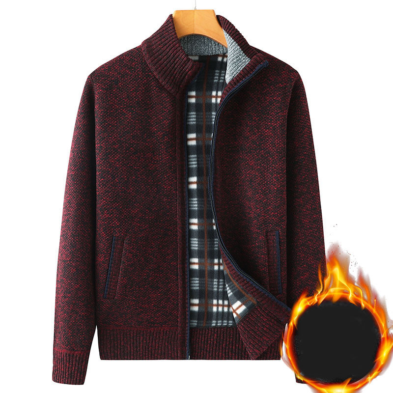 Férfi gyapjúmellény cipzárral és alacsony gallérral - többféle modell