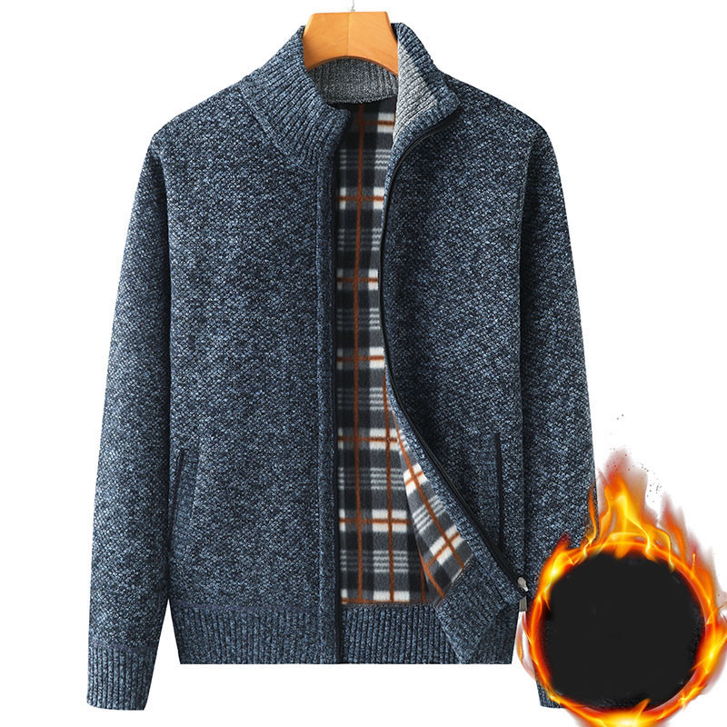 Férfi gyapjúmellény cipzárral és alacsony gallérral - többféle modell