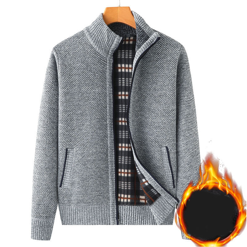 Férfi gyapjúmellény cipzárral és alacsony gallérral - többféle modell