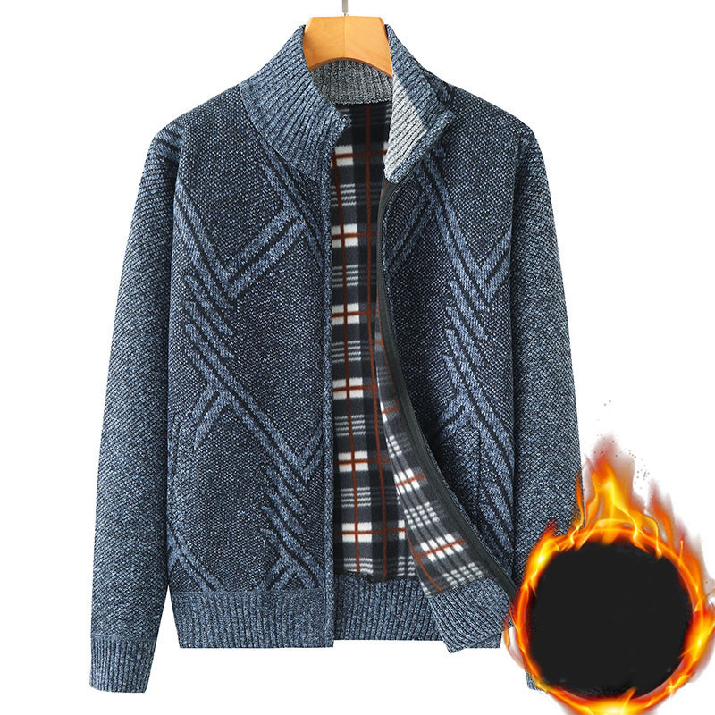 Férfi gyapjúmellény cipzárral és alacsony gallérral - többféle modell