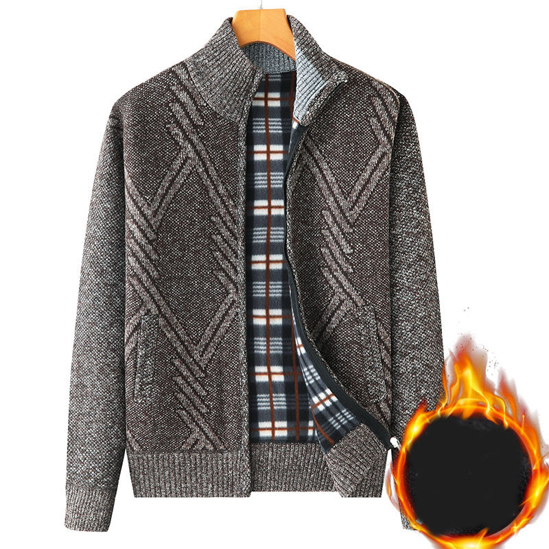 Férfi gyapjúmellény cipzárral és alacsony gallérral - többféle modell