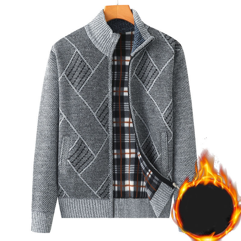 Férfi gyapjúmellény cipzárral és alacsony gallérral - többféle modell