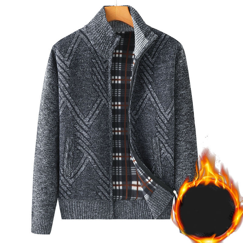 Férfi gyapjúmellény cipzárral és alacsony gallérral - többféle modell