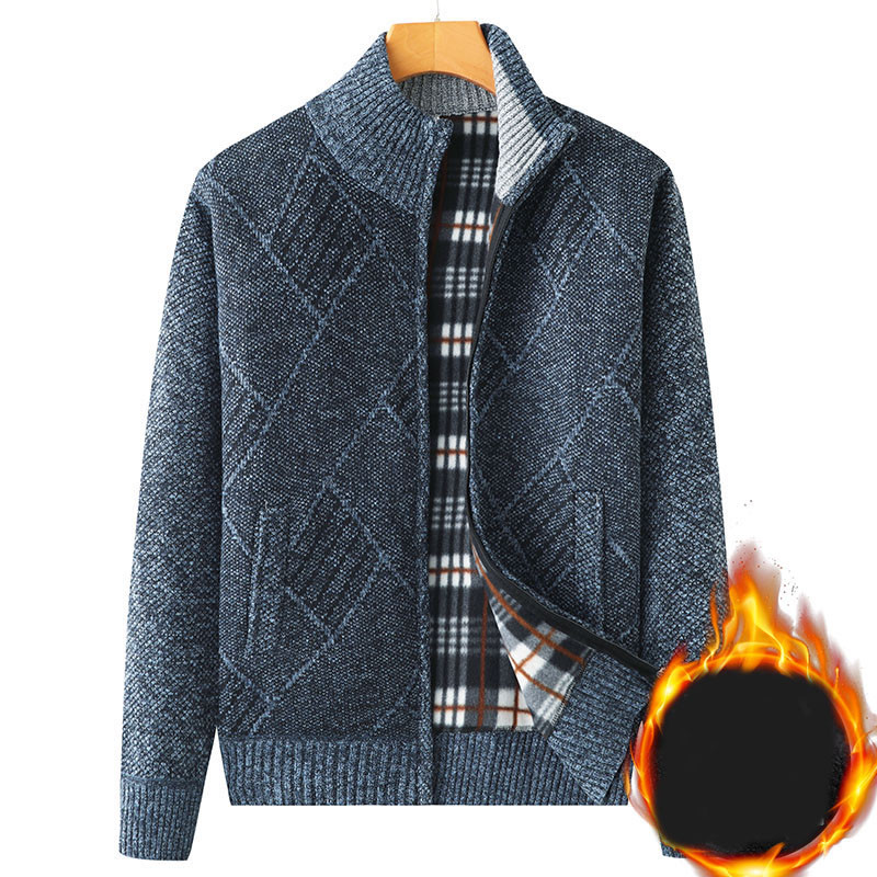 Férfi gyapjúmellény cipzárral és alacsony gallérral - többféle modell