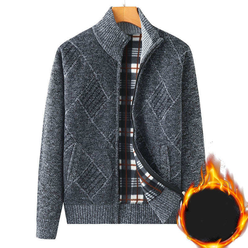 Férfi gyapjúmellény cipzárral és alacsony gallérral - többféle modell