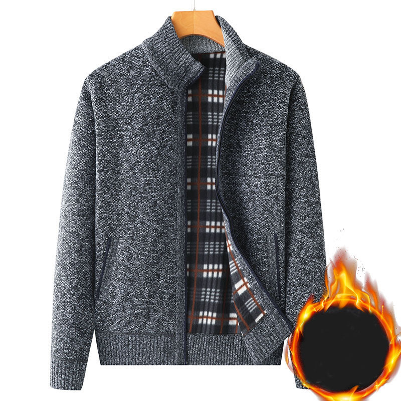 Férfi gyapjúmellény cipzárral és alacsony gallérral - többféle modell