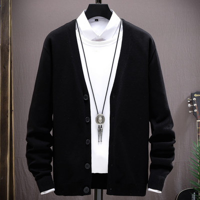 Alkalmi férfi kardigán gombokkal - vékony kötés