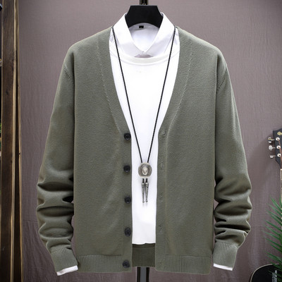 Alkalmi férfi kardigán gombokkal - vékony kötés