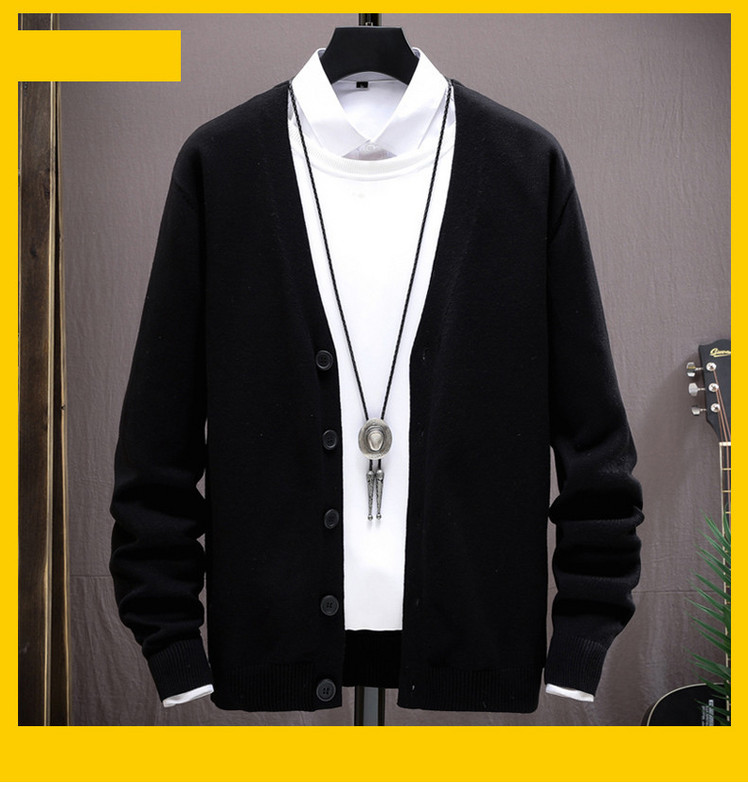 Alkalmi férfi kardigán gombokkal - vékony kötés