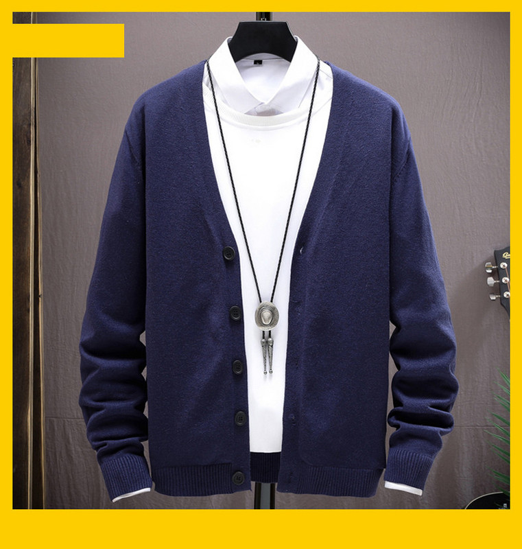 Alkalmi férfi kardigán gombokkal - vékony kötés