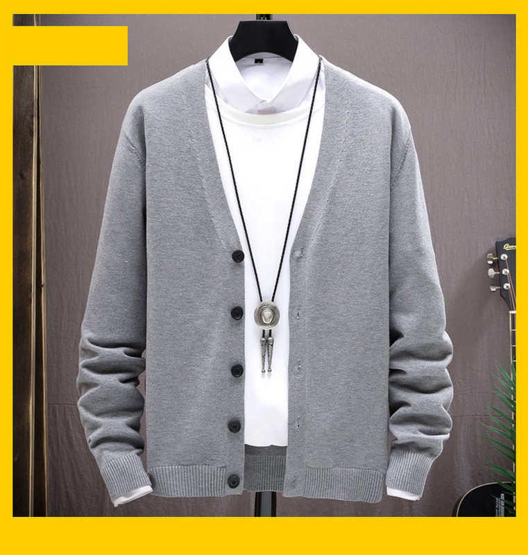 Alkalmi férfi kardigán gombokkal - vékony kötés