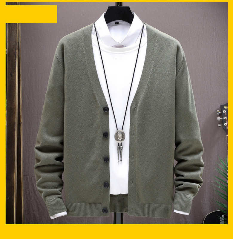 Alkalmi férfi kardigán gombokkal - vékony kötés