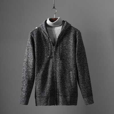 Ανδρική καθημερινή μοντέρνα ζακέτα με κουκούλα και φερμουάρ