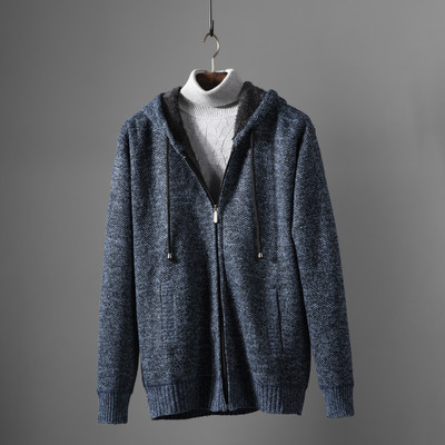 Ανδρική καθημερινή μοντέρνα ζακέτα με κουκούλα και φερμουάρ