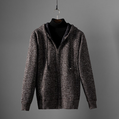 Ανδρική καθημερινή μοντέρνα ζακέτα με κουκούλα και φερμουάρ